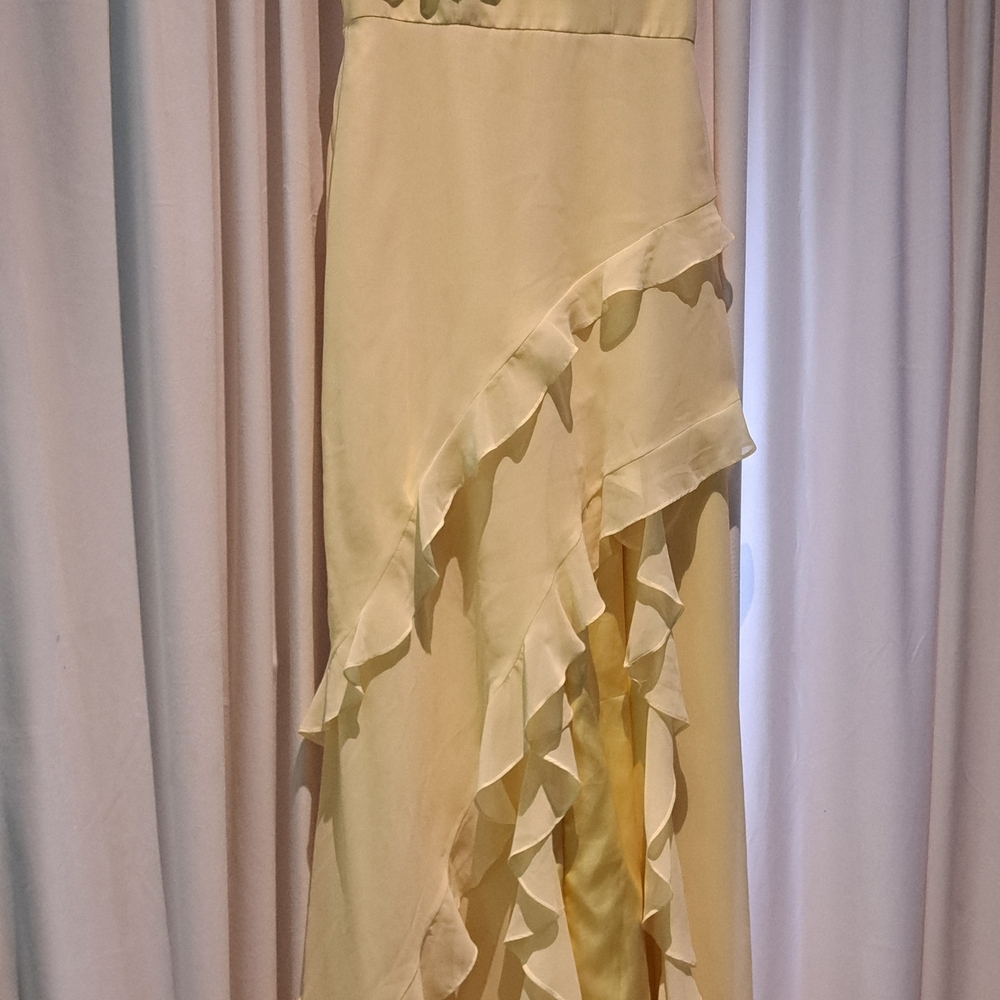 Formal Yellow Ruffle Dress - Picture 6 of 8